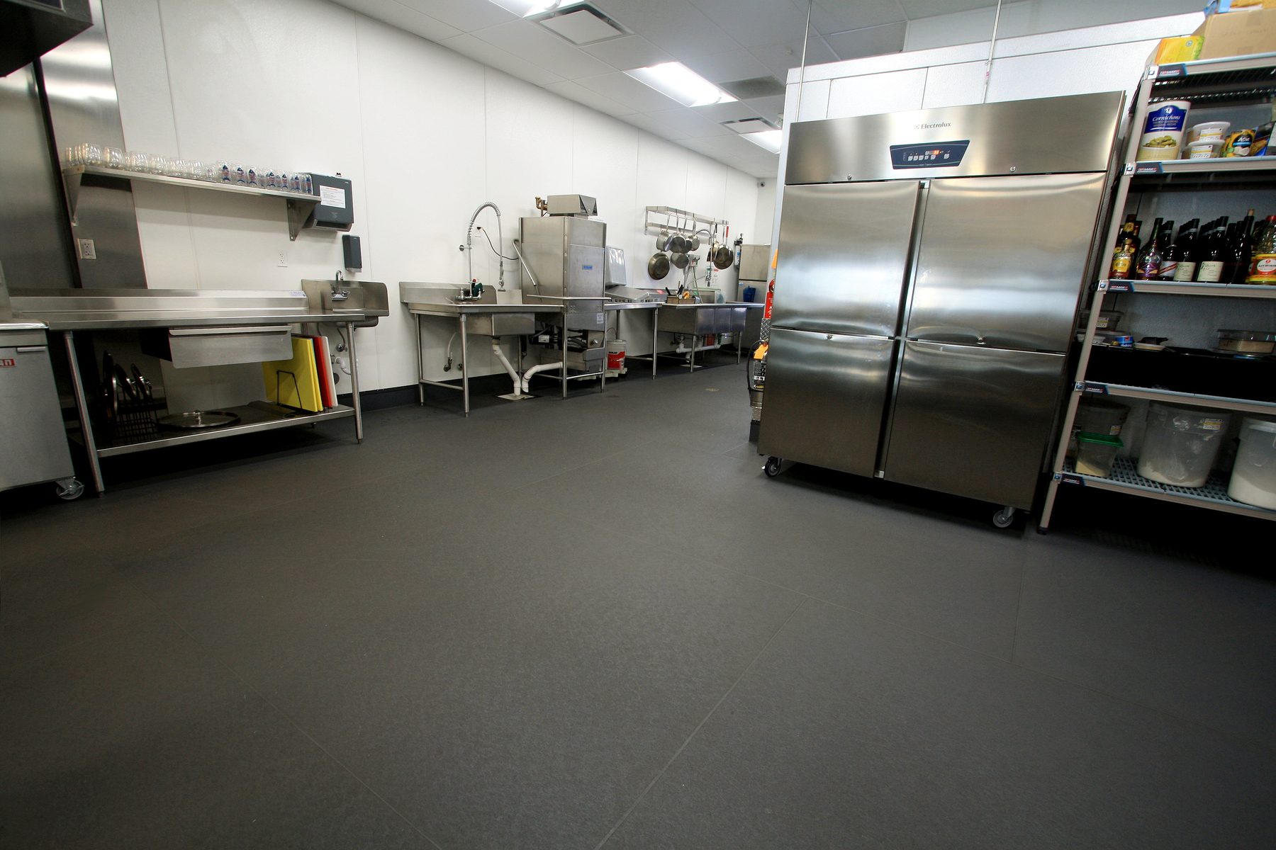 Commercial kitchen with Eco-Grip flooring — the environments SWD reps sell into